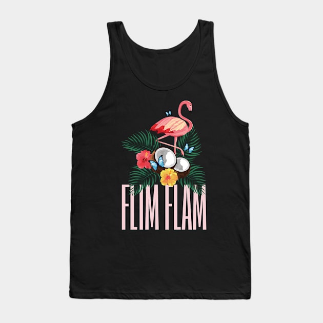 Tropical Flamingo Flimflam Tank Top by Eva Wolf